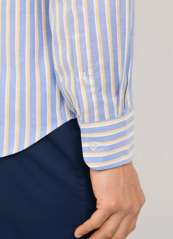 regular fit regimental striped oxford shirt