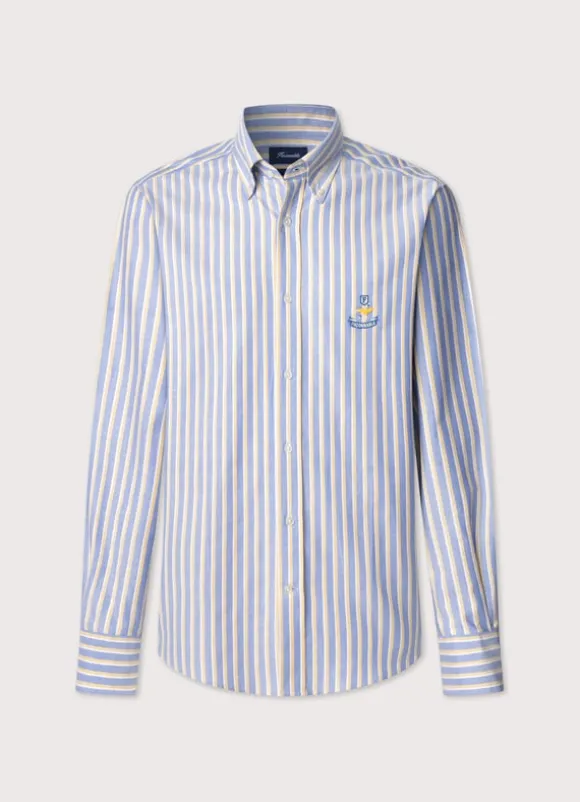 regular fit regimental striped oxford shirt