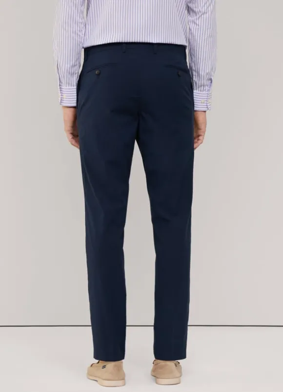 regular fit seersucker trousers