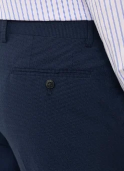 regular fit seersucker trousers