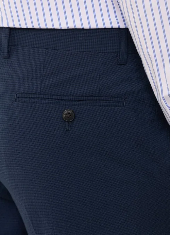 regular fit seersucker trousers