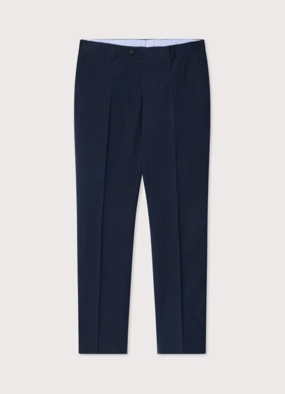 regular fit seersucker trousers