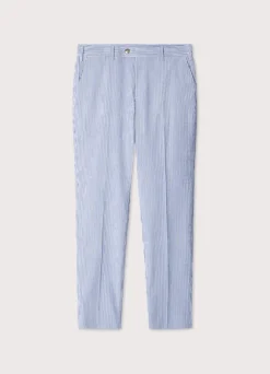 regular fit seersucker trousers