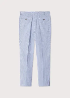 regular fit seersucker trousers