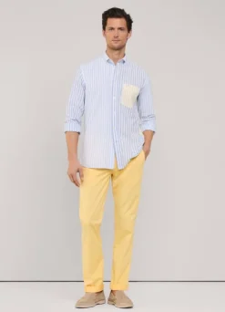 regular fit striped cotton linen shirt