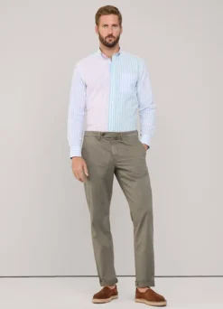 regular fit striped cotton linen shirt