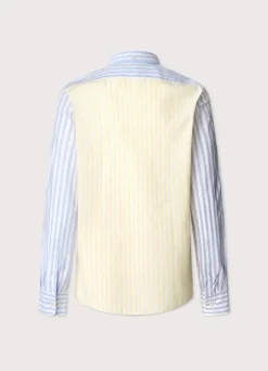 regular fit striped cotton linen shirt