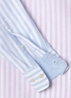 regular fit striped cotton linen shirt