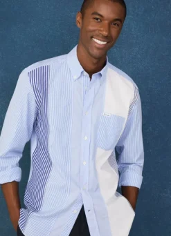 regular fit striped poplin shirt