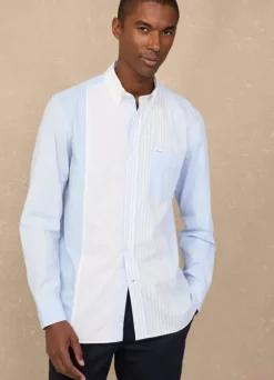 regular fit striped poplin shirt