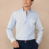 regular fit striped poplin shirt