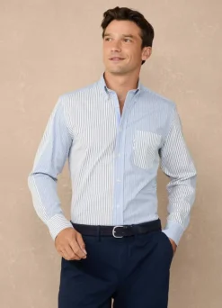regular fit striped poplin shirt