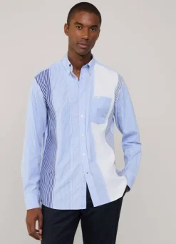 regular fit striped poplin shirt