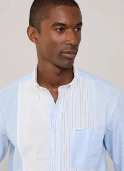 regular fit striped poplin shirt
