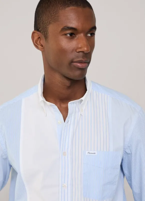 regular fit striped poplin shirt