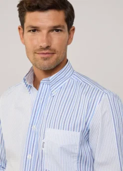 regular fit striped poplin shirt