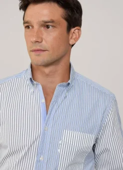 regular fit striped poplin shirt