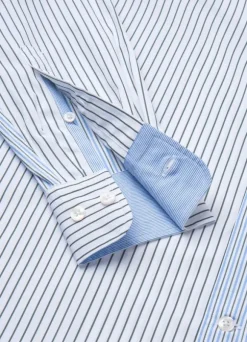 regular fit striped poplin shirt