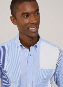 regular fit striped poplin shirt