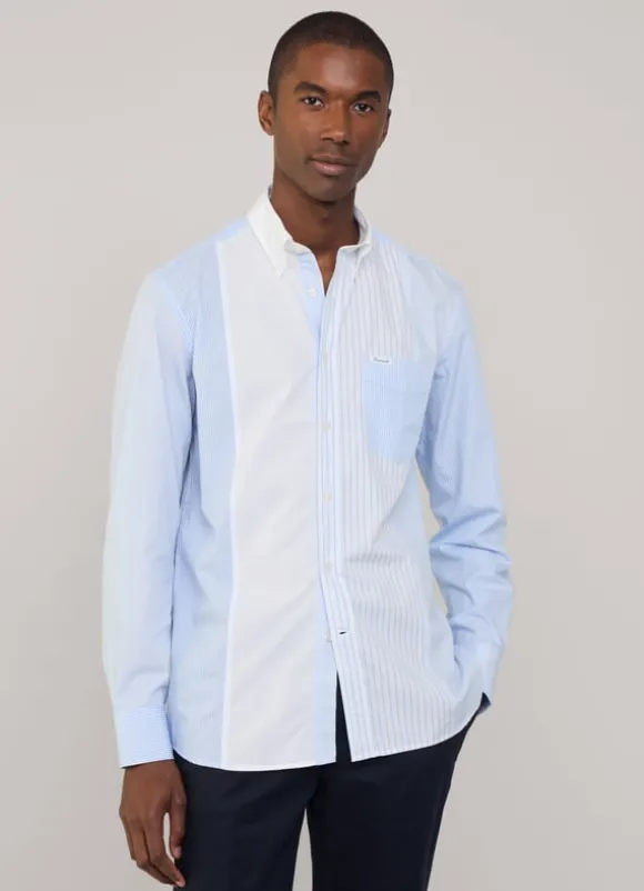 regular fit striped poplin shirt
