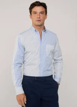 regular fit striped poplin shirt