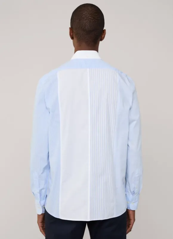 regular fit striped poplin shirt
