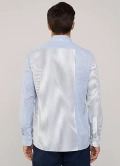 regular fit striped poplin shirt