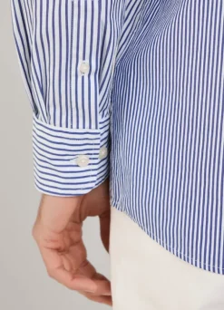 regular fit striped poplin shirt