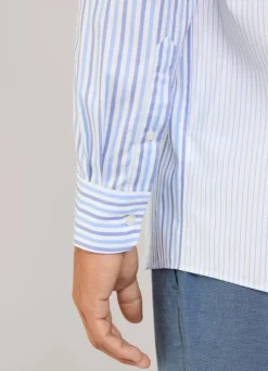 regular fit striped poplin shirt