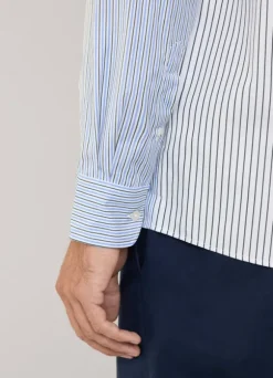 regular fit striped poplin shirt
