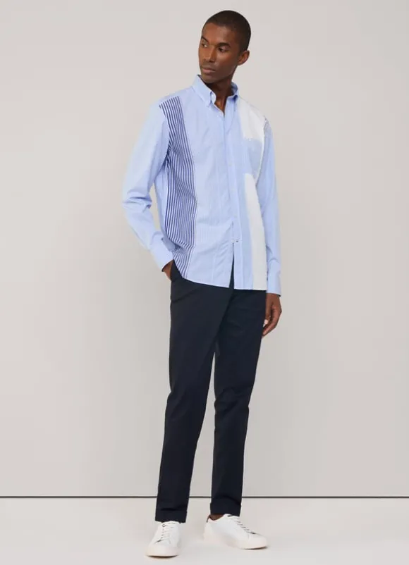 regular fit striped poplin shirt