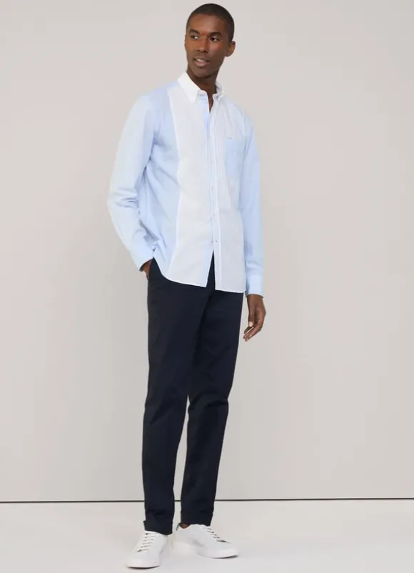 regular fit striped poplin shirt