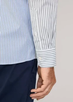 regular fit striped poplin shirt