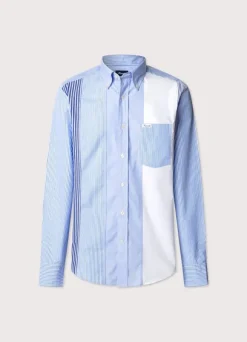 regular fit striped poplin shirt