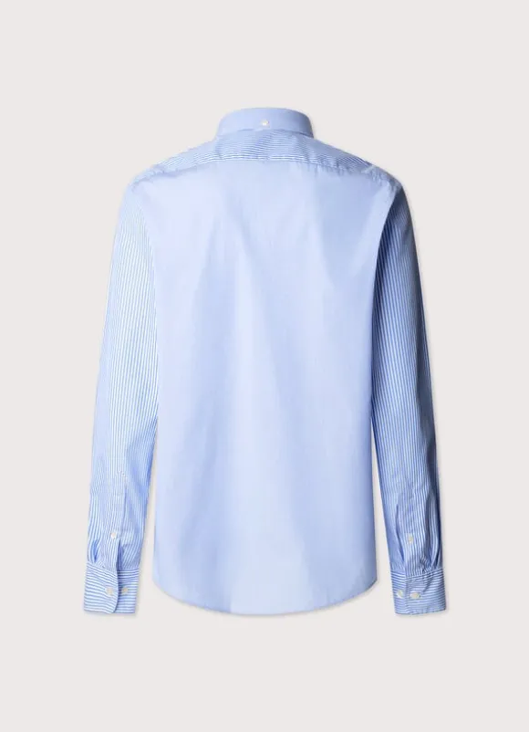 regular fit striped poplin shirt