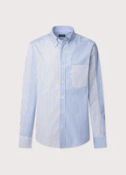 regular fit striped poplin shirt