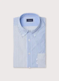 regular fit striped poplin shirt