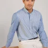 regular fit striped twill shirt