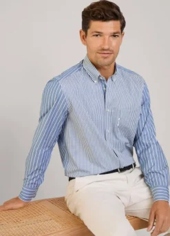regular fit striped twill shirt