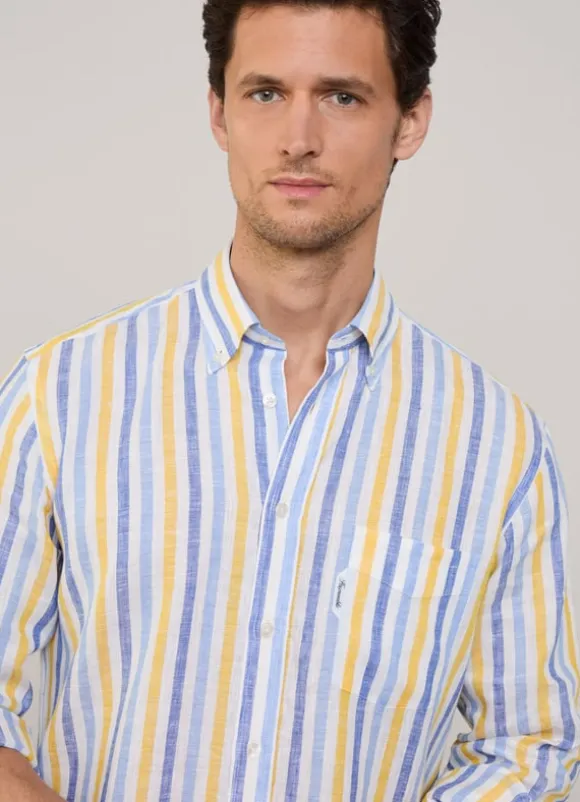 regular fit wide striped shirt
