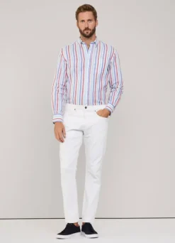 regular fit wide striped shirt