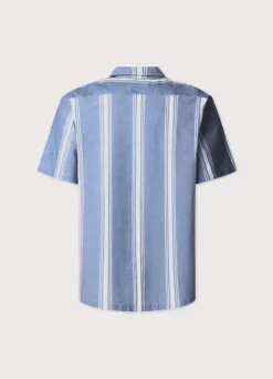 regular fit wide striped chambray shirt