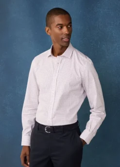 regular fit windowpane poplin shirt