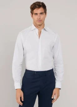 regular fit windowpane poplin shirt