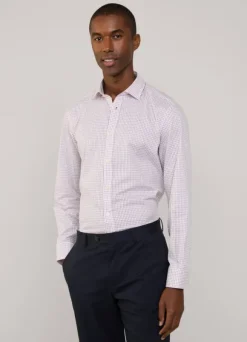 regular fit windowpane poplin shirt