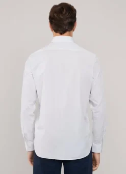 regular fit windowpane poplin shirt
