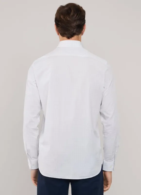 regular fit windowpane poplin shirt