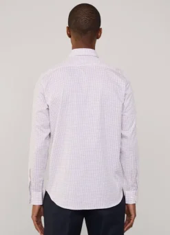 regular fit windowpane poplin shirt