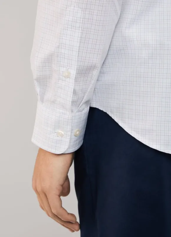 regular fit windowpane poplin shirt
