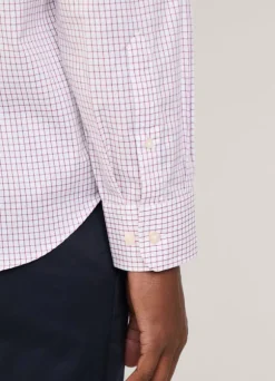 regular fit windowpane poplin shirt